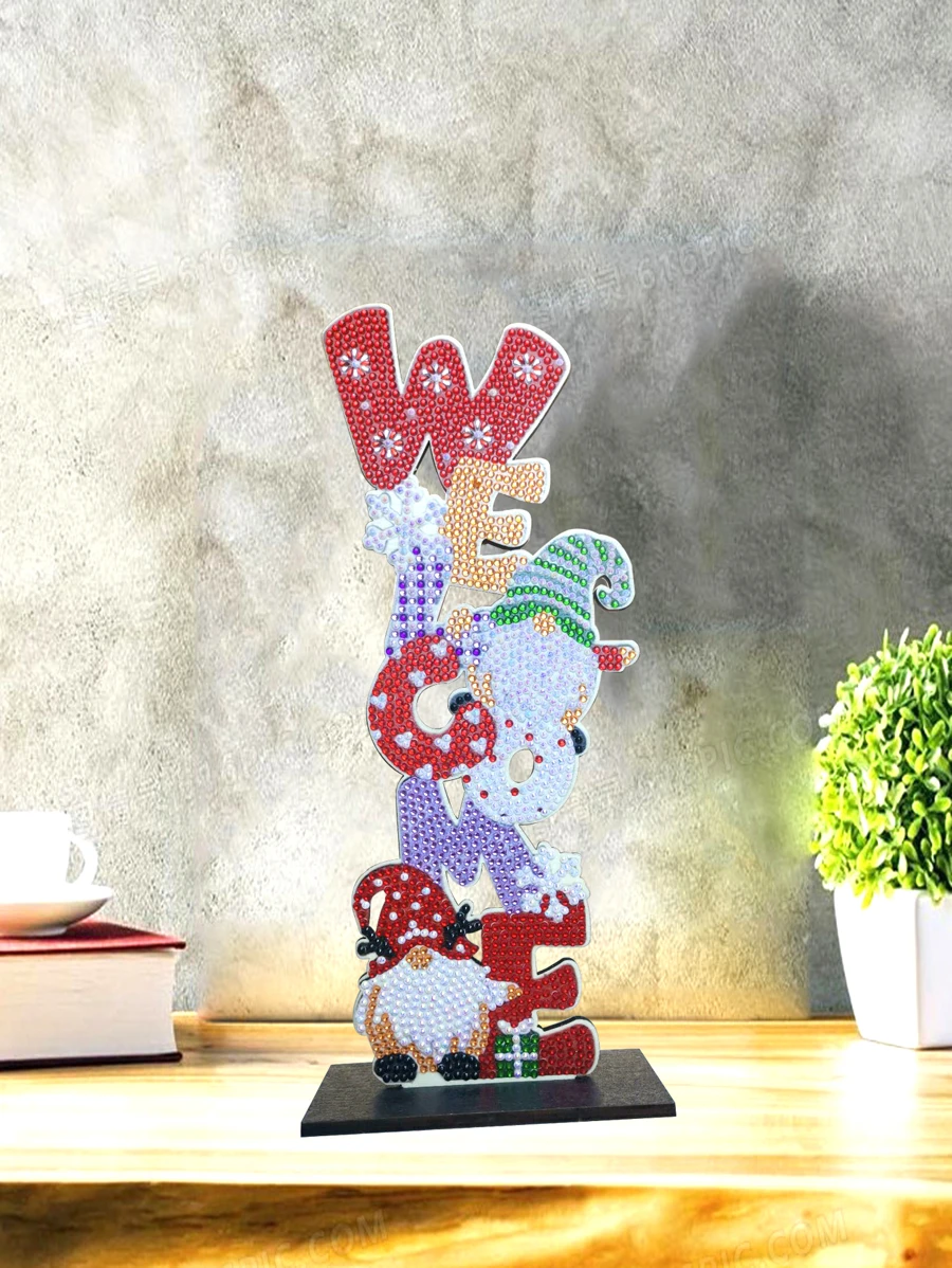 4 bức tranh Gnome Pattern DIY Diamond Unframed - Nhiều màu - Xem 1