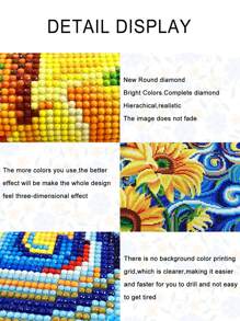 4 bức tranh Gnome Pattern DIY Diamond Unframed - Nhiều màu - Xem 5