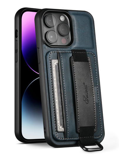 Card Slot Phone Case With Wristband Holder Compatible With iPhone15/15Plus/15Pro/15Promax