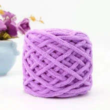 1 sợi 100% Polyester, sợi siêu dày, chăn nhung Iceland, sợi bông để đan khăn quàng cổ búp bê, 50m/cái, 100g/cái - Màu tím - Xem 3