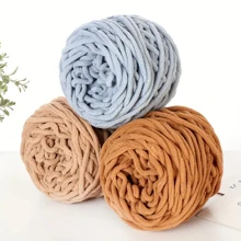 1pc 100% Polyester Yarn, Super Thick Yarn Blanket Velvet Iceland Puffy Yarn For Knitting Crochet Scarf Doll, 50m/Pc, 100g/Pc - Pink - View 5