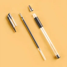 50支0.5毫米黑色圓珠筆筆芯和5支中性按壓式水性簽字筆，辦公和學生文具用品 - 藍色 - 查看 4