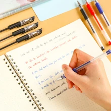 50支0.5毫米黑色圓珠筆筆芯和5支中性按壓式水性簽字筆，辦公和學生文具用品 - 藍色 - 查看 2