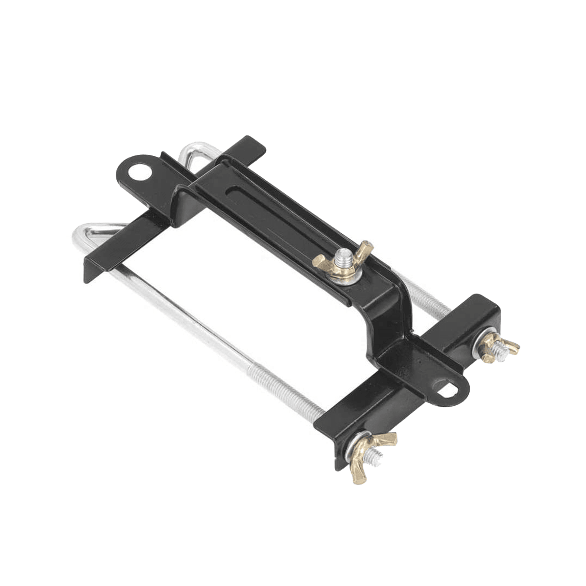 Car Battery Hold Down Tray Bracket Kit Height Adjustable Black Sturdy