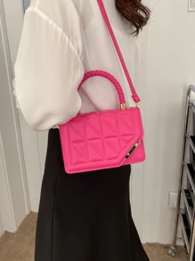 Bolso de mano cruzado casual, moderno y elegante para mujeres para compras y citas - Rosa Fucsia - Ver 3