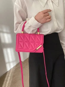 Bolso de mano cruzado casual, moderno y elegante para mujeres para compras y citas - Rosa Fucsia - Ver 2