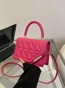 Bolso de mano cruzado casual, moderno y elegante para mujeres para compras y citas - Rosa Fucsia - Ver 7