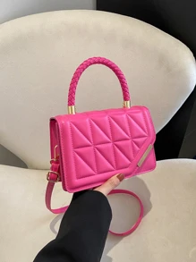 Bolso de mano cruzado casual, moderno y elegante para mujeres para compras y citas - Rosa Fucsia - Ver 5