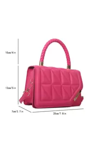 Bolso de mano cruzado casual, moderno y elegante para mujeres para compras y citas - Rosa Fucsia - Ver 9