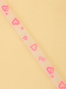 1入組熒光矽膠粉色心形寵物項圈適合夜間散步，防止丟失寵物配件 - 粉色 - 查看 3