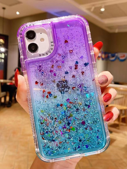 Valentines Ombre Sequin Decor Phone Case