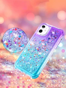 Valentines Ombre Sequin Decor Phone Case