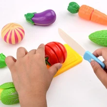 廚房食物玩具,水果蔬菜比薩切片玩具,可重複使用的擬裝兒童玩具,適合幼童男女節日送禮 - 彩色 - 查看 4