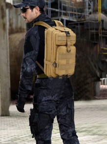 Mochila táctica Militar portátil Molle Molle Mochila, Mochila de Viaje de Camping de Ocio Multifuncional Viaje de Senderismo - Caqui - Ver 6