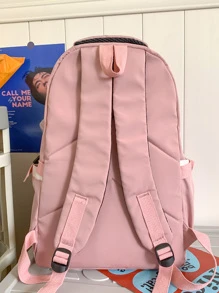 新品到貨字母圖案大容量背包 - 粉色 - 查看 3