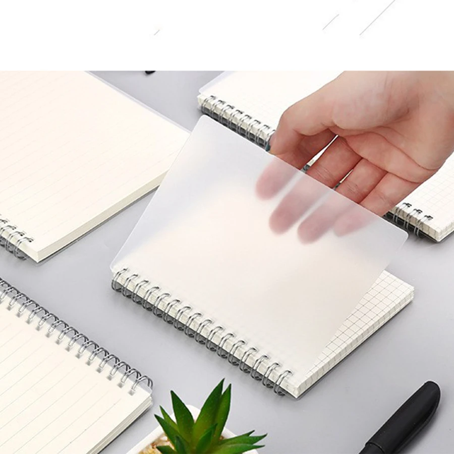 1入組創意透明螺旋筆記本帶橫線,線格,點線格&空白,清新香調風格便簽簿