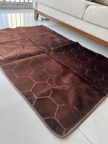 Tapete Aveludado Liso 1,00x1,40 Antiderrapante - Marrom - Visão 2
