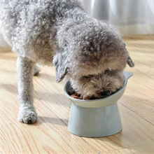 Bát nâng cao có bảo vệ cổ chống tràn cho thú cưng màu xám nhạt - Màu Xám nhạt - Xem 2