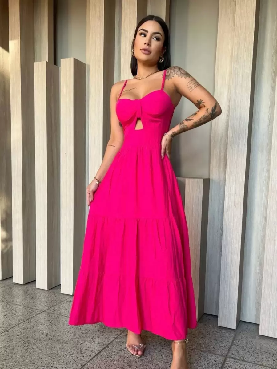 Women Dresses - 玫紅色 - 查看 1