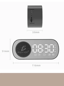 Portable Wireless Bluetooth 5.0 Stereo Speaker Built-In Microphone Alarm Clock. - Multicolor - View 4