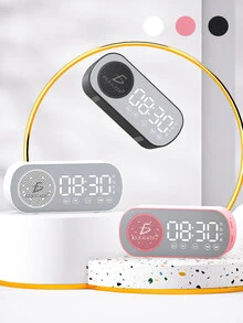 Portable Wireless Bluetooth 5.0 Stereo Speaker Built-In Microphone Alarm Clock. - Multicolor - View 2