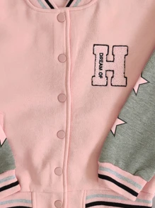 CHAQUETA BEISBOLERA NIÑA - Rosa coral - Ver 3