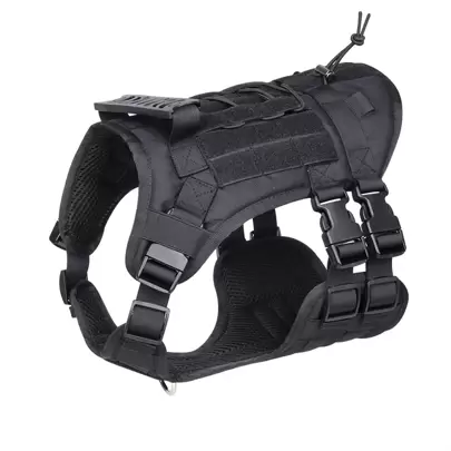 1pc Black Pet Chest And Back Strap, Simple Outdoor Training Adjustable Large Dog Vest For Walking And Training