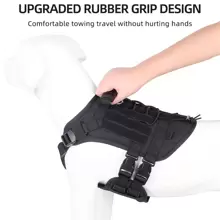 1入組黑色寵物胸部和後帶,簡約風戶外訓練可調節大狗背心適用於步行和訓練 - 黑色 - 查看 5