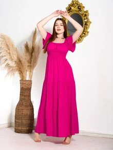 Women Dresses - Màu Hồng Tươi - Xem 4