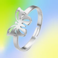 Adjustable Steel Butterfly C Ring Silver, Stainless Steel Ring, Engagement Ring, Rings For Men, Ring With Butterfly, Women's Rings, Men's Gift, Women's Gift, Gift For Women, Excellent Gift For Men - Silver - View 6