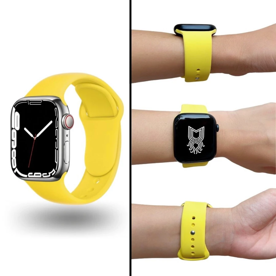 Correa para Smartwatch, deportiva de Silicón - Amarillo - Ver 1
