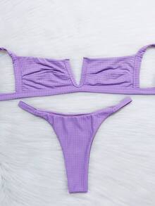 Women Bikini Sets - 紫丁香色 - 查看 1