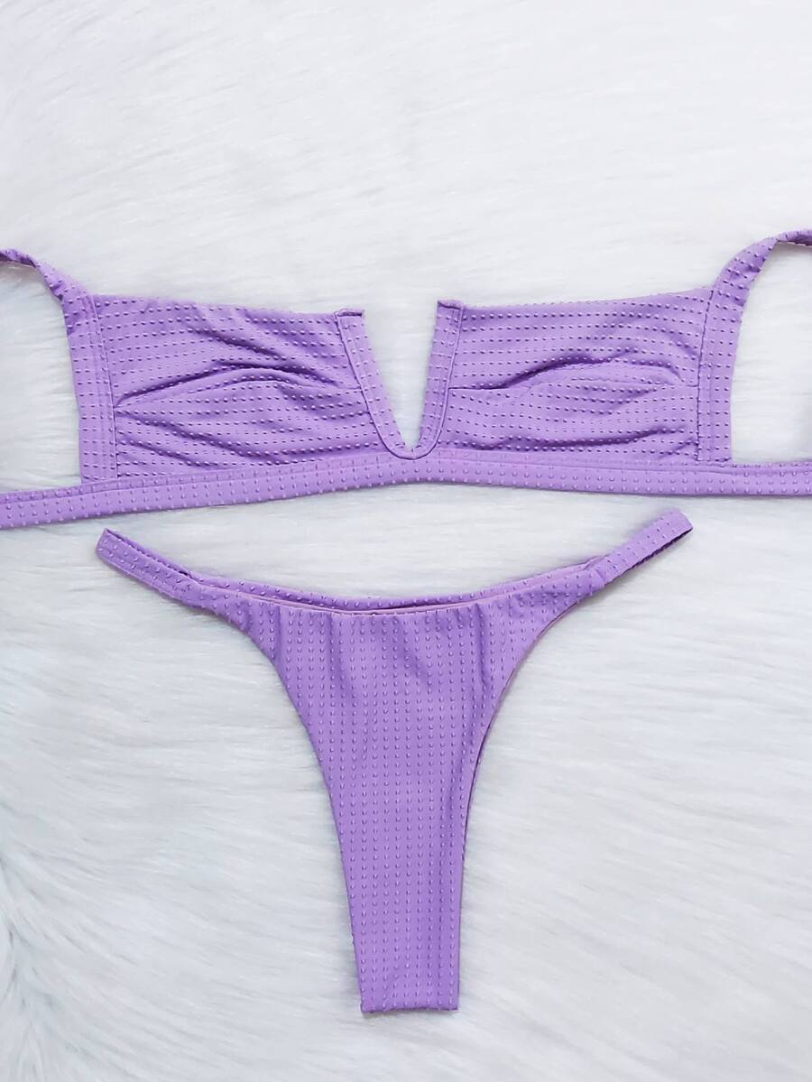 Women Bikini Sets - 紫丁香色 - 查看 1