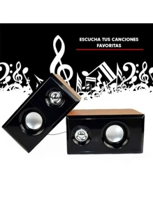 Computer Speakers Pc Laptop Wired Multimedia Stereo, USB And 3.5mm Audio Connector - 咖啡棕 - 查看 5
