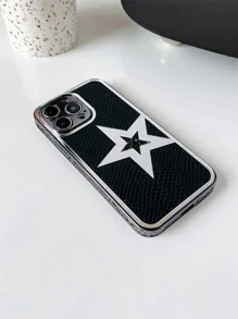 水鑽裝飾星星圖案手機殼 - 黑與白 - 查看 4