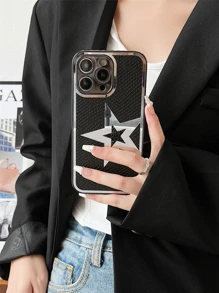 水鑽裝飾星星圖案手機殼 - 黑與白 - 查看 5