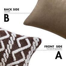 1 vỏ đệm chần bông hình học không có chất độn - Cà phê nâu - Xem 2