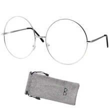 Lentes Gafas Circulares Redondas Oftalmicas Para Graduar Incluye Funda Acero Moda Optica Oftalmico - Plateado - Ver 1