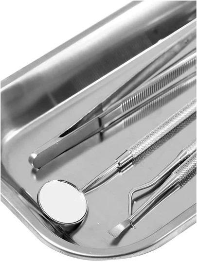 Bandeja Inox grande V-103 para colocar Herramienta, pinzas, Instrumentos ya esterilizados