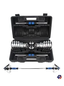 PICOOL Dumbbell Kit Weights With Barbell Exercise Discs Gym 20kg - 藍色 - 查看 2