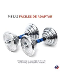 PICOOL Dumbbell Kit Weights With Barbell Exercise Discs Gym 20kg - 藍色 - 查看 6