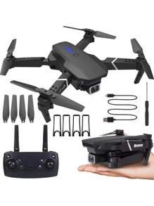 Drone Mini Cámara 1080p Estuche Control Remoto Wifi Luz Led - Negro - Ver 1