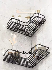 1 Treo Tường Nhà Tắm Có Giá Để Đồ, Kệ Sắt Hiện Đại Bộ Lưu Trữ Cho Phòng Tắm Giặt - màu đen - Xem 5