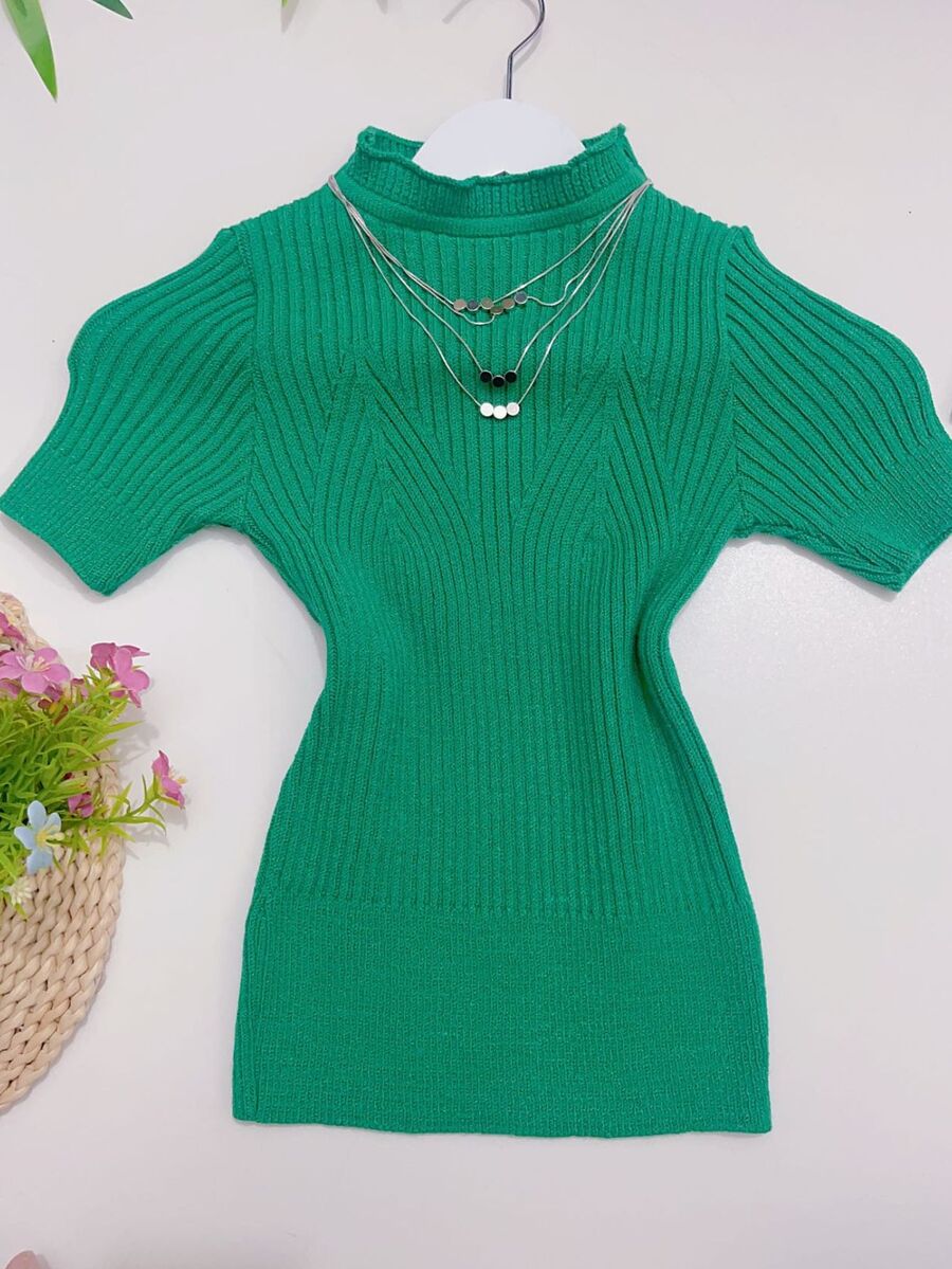 Women Knit Tops - màu xanh lá - Xem 1