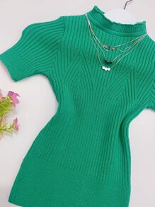 Women Knit Tops - màu xanh lá - Xem 2