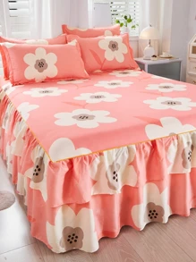 Váy ngủ xếp nếp xếp nếp họa tiết hoa - Nhiều màu - Xem 1