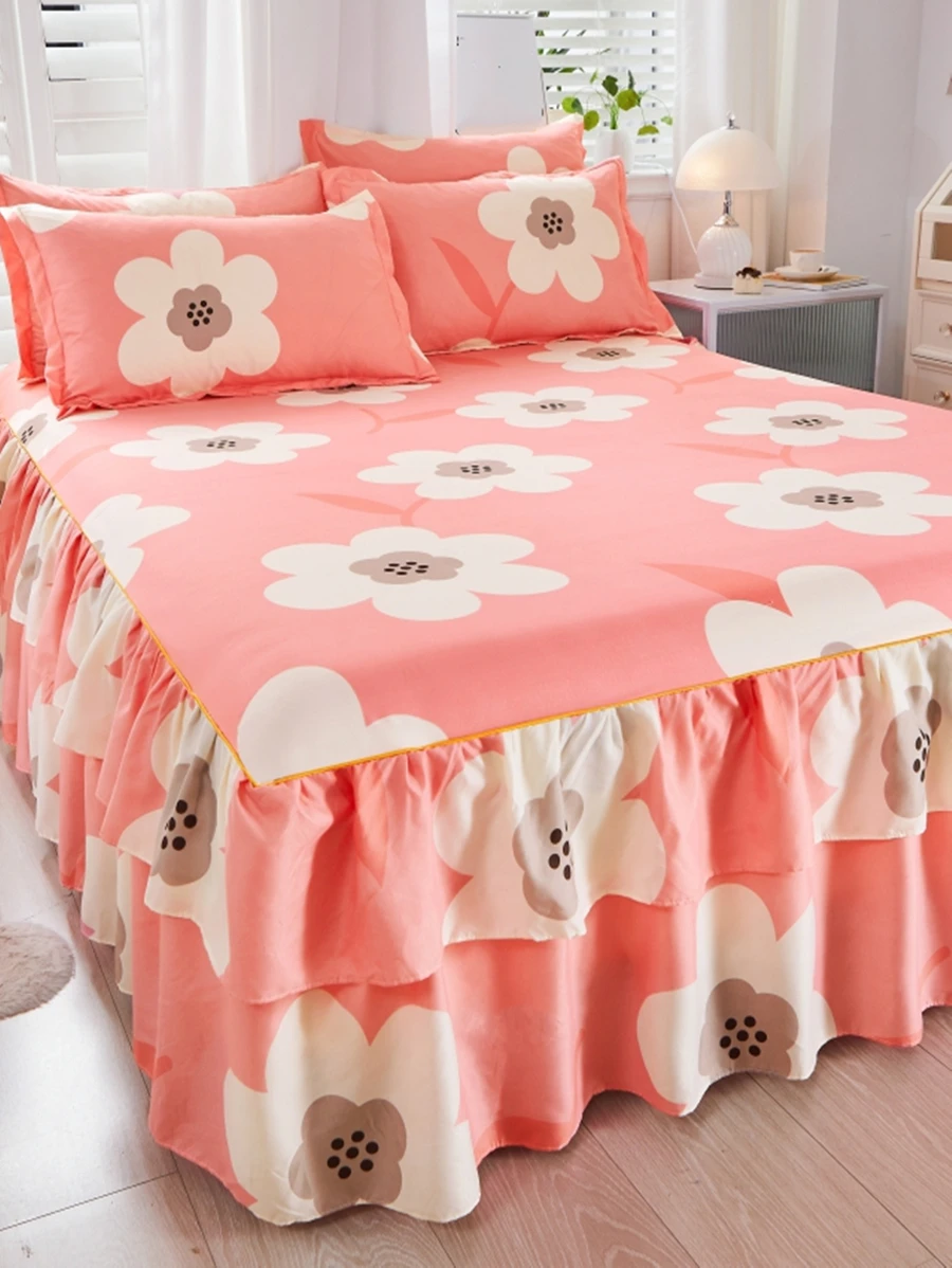 Váy ngủ xếp nếp xếp nếp họa tiết hoa - Nhiều màu - Xem 1