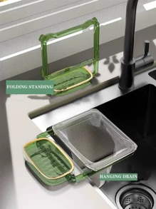 1pc Multifunction Drain Rack - Green - View 1