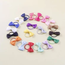 20入組兒童蝴蝶結裝飾髮圈適用於頭髮裝飾用品