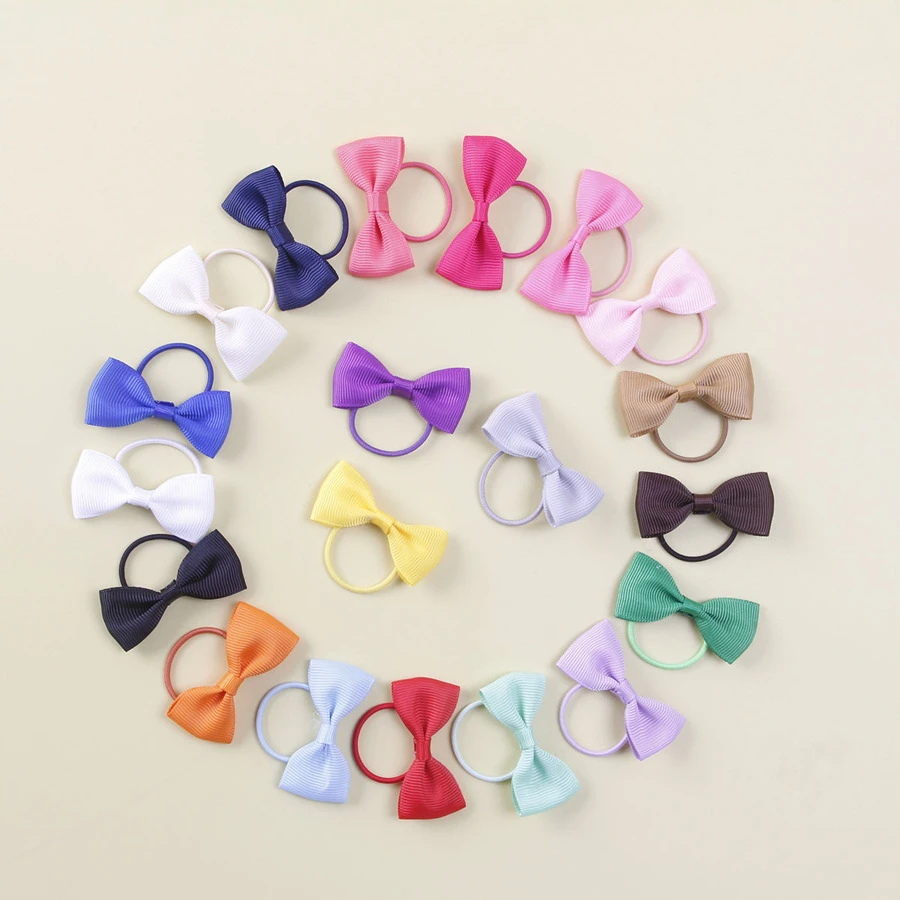 20入組兒童蝴蝶結裝飾髮圈適用於頭髮裝飾用品